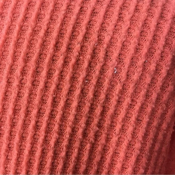 Urban Outfitters Orange Waffle Knit Jojo Thermal Long Sleeve Top Medium - Picture 6 of 9